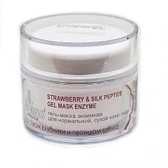 Гель-маска энзимная для нормальной, сухой кожи лица STRAWBERRY & SILK PEPTIDE GEL MASK ENZYME с соком клубники и пептидом шёлка