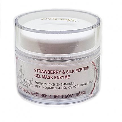 Гель-маска энзимная для нормальной, сухой кожи лица STRAWBERRY & SILK PEPTIDE GEL MASK ENZYME с соком клубники и пептидом шёлка