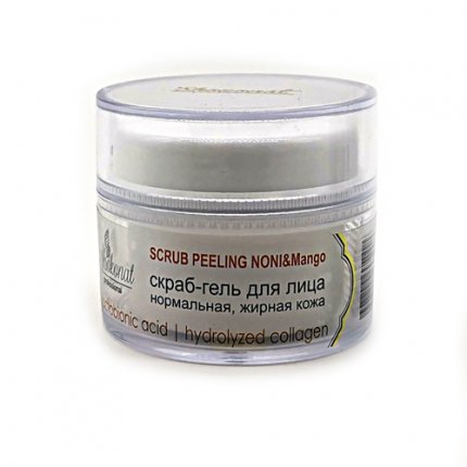 Скраб-гель для лица SCRUB PEELING NONI&Mango для нормальной, жирной, чувствительной кожи с лактобионовой кислотой, 50 мл