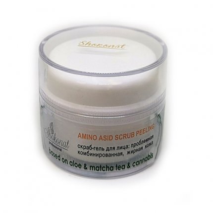 Скраб-гель для лица (жирная, проблемная, комбинированная кожа) AMINO ACID SCRUB PEELING на основе алоэ, чая матча, 50 мл