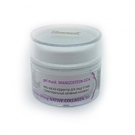 Гель-маска-корректор для лица V-типа MANGOSTEEN-GOA express-lifting NATIVE COLLAGEN 3D, 50 мл