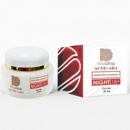 SALE 20% Ночной обновляющий крем Acne + AHA Skindrop 50 мл